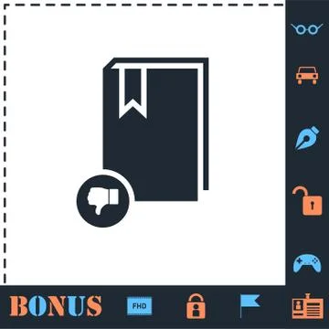 Dont read book icon flat Stock Illustration
