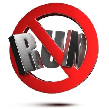 Don't Run 3d. Stock Illustration