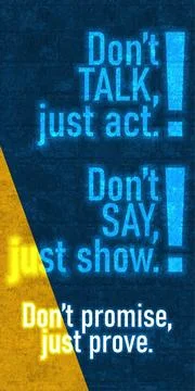 Dont talk just act Stock Illustration