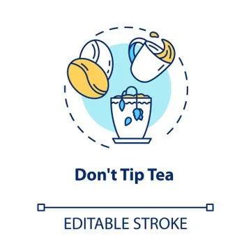 Dont tip tea concept icon. Herbs cultivation. Indoor gardening. Dont overturn Stock-Illustration