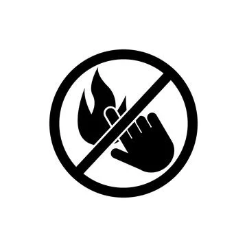 Don't touch fire icon. Element of prohibition sign icon. Premium quality graphic Illustrazione stock