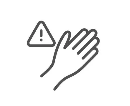 Dont touch line icon. Hand warning sign. Vector Stock Illustration