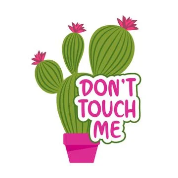 Don't touch Me - Cute hand drawn cactus print Stock Illustration