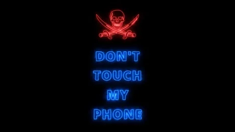 Don't Touch My Phone 4K Neon Animation Stock-Footage 251676151