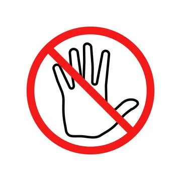 Dont touch sign. Hand silhouette. Vector illustration. Flat design. Stock Illustration