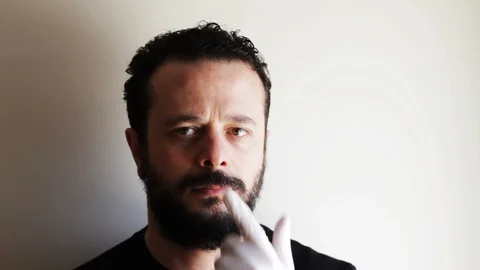 Don't Touch Your Face. May have germs/virus in your hand Stock Footage 127471944