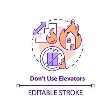 Dont use elevators concept icon 스톡 일러스트