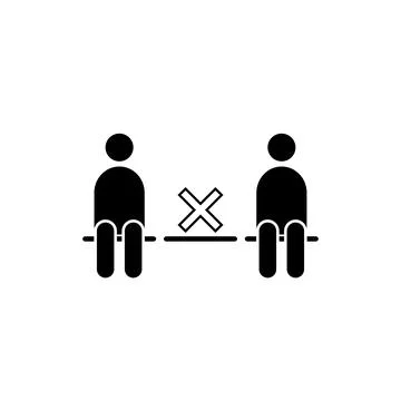 Dont use that seat do not sit sign virus icon Illustrazione stock