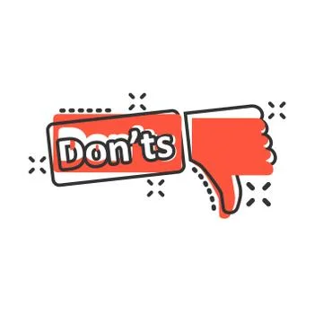 Don'ts sign icon in comic style. Unlike vector cartoon illustration. No busin Stock-Illustration