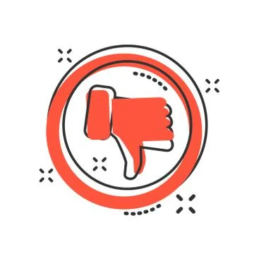 Don'ts sign icon in comic style. Unlike vector cartoon illustration. No, thum Stock-Illustration