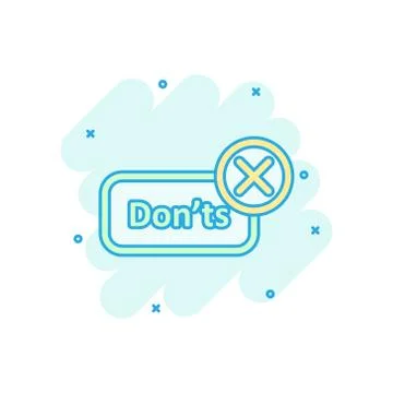 Don'ts sign icon in comic style. Unlike vector cartoon illustration. No busin Stock-Illustration