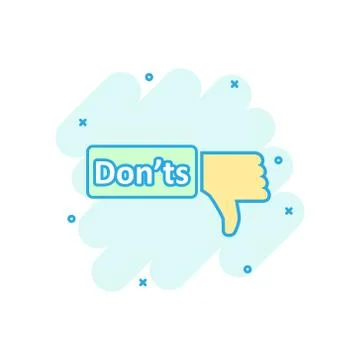 Don'ts sign icon in comic style. Unlike vector cartoon illustration. No busin Stock-Illustration