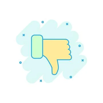 Don'ts sign icon in comic style. Unlike vector cartoon illustration. No, thum Stock-Illustration