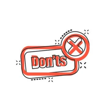 Don'ts sign icon in comic style. Unlike vector cartoon illustration. No busin Stock-Illustration