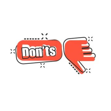 Don'ts sign icon in comic style. Unlike vector cartoon illustration. No busin Stock-Illustration