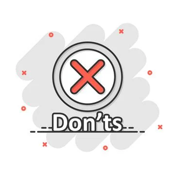 Don'ts sign icon in comic style. Unlike vector cartoon illustration. No busin Stock-Illustration