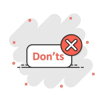 Don'ts sign icon in comic style. Unlike vector cartoon illustration. No busin Stock-Illustration