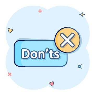 Don'ts sign icon in comic style. Unlike vector cartoon illustration. No busin Stock-Illustration
