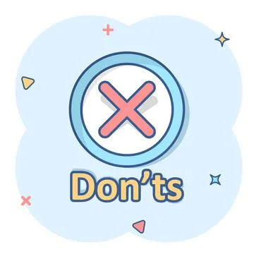 Don'ts sign icon in comic style. Unlike vector cartoon illustration. No busin Stock-Illustration