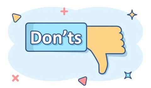 Don'ts sign icon in comic style. Unlike vector cartoon illustration. No busin Stock-Illustration