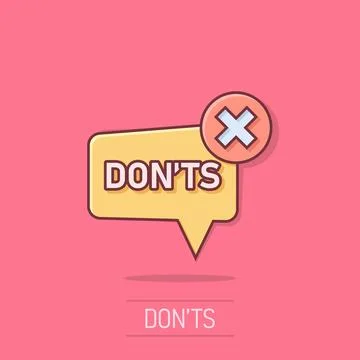 Don'ts sign icon in comic style. Unlike cartoon vector illustration on isol.. Stock-Illustration