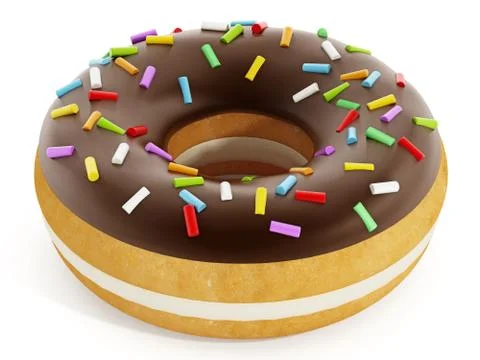 Donut. 3D illustration. Stock Illustration