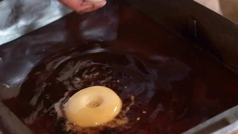Donut and sponge frying process in traditional Mexican bakery - 06 Stock-Footage 130110928
