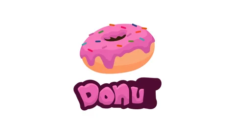 Donut animation with donut text in pink color combination Vídeo Stock 335254493