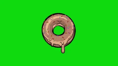 Donut animation on green screen Vidéo 330266121