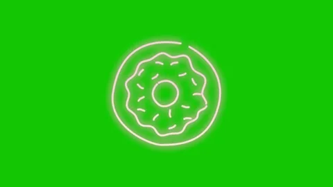 Donut Animation Loop 4K on Green Screen Stock Footage 340368033