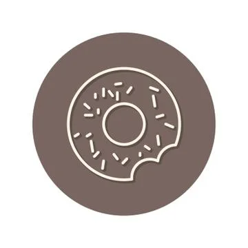 Donut Bite On White Background Stock Illustration