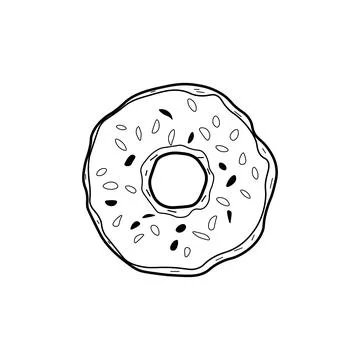 Donut black sign icon. Vector illustration eps 10 Stock Illustration