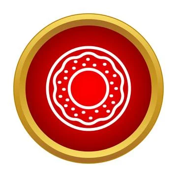 Donut button icon for digital bakery applications Stock Illustration