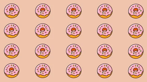 Donut cake animation background Stock Footage 317415638