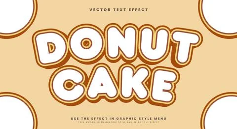 Donut Cake editable text effect template Stock Illustration