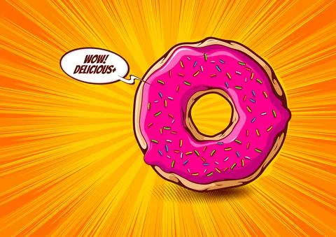 Donut cartoon comic Stock Illustration