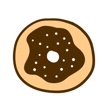 Donut in cartoon flat style Stock Illustration