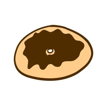 Donut in cartoon flat style Stock Illustration