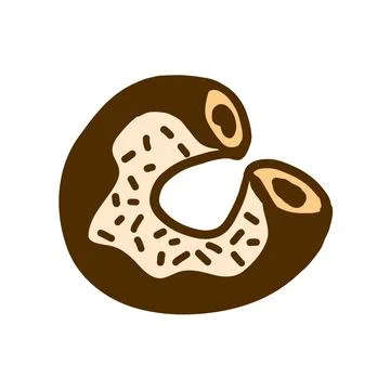 Donut in cartoon flat style Stock Illustration