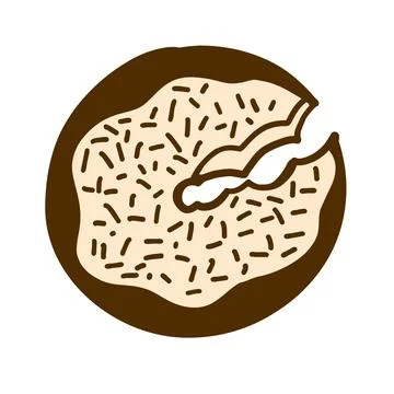 Donut in cartoon flat style Stock Illustration