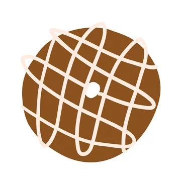 Donut in cartoon flat style Stock Illustration