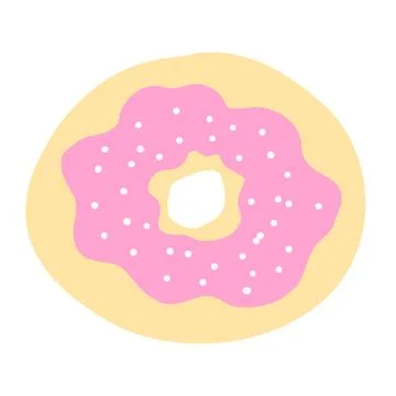 Donut in cartoon flat style Stock Illustration