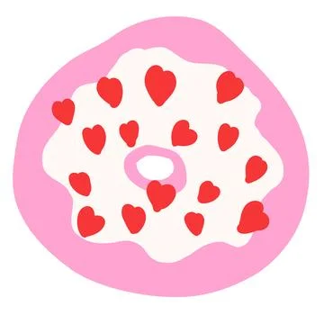 Donut in cartoon flat style Stock Illustration