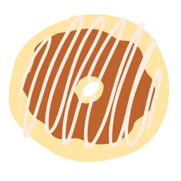 Donut in cartoon flat style Stock Illustration