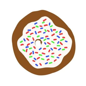 Donut in cartoon flat style Stock Illustration
