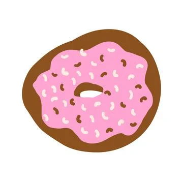 Donut in cartoon flat style Stock Illustration