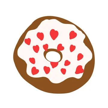 Donut in cartoon flat style Stock Illustration