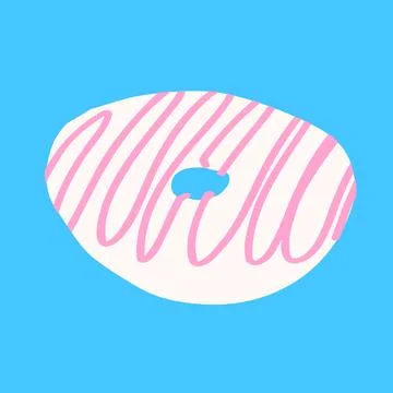 Donut in cartoon flat style Stock Illustration