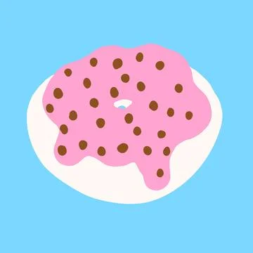 Donut in cartoon flat style Stock Illustration