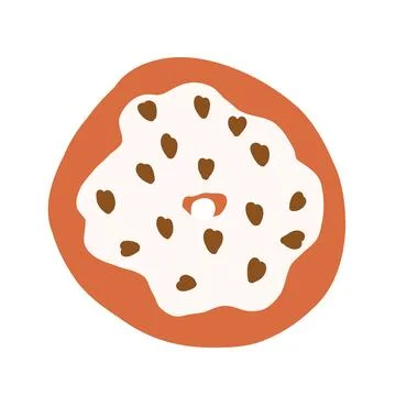 Donut in cartoon flat style Stock Illustration